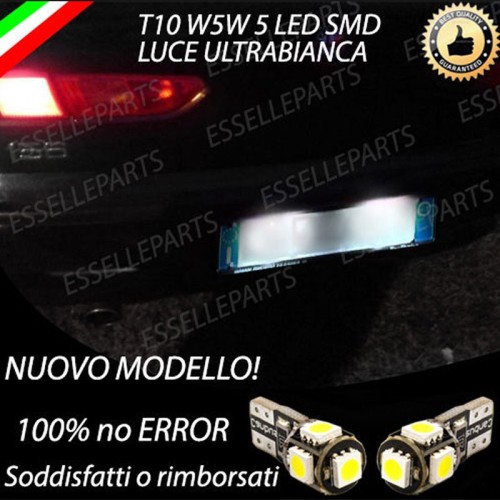 Coppia Luci Targa T10 W5W 5 LED canbus 6000K per Alfa Romeo 156 Pre-Restyling