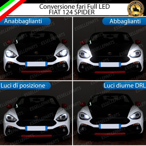 Conversione Fari Full LED 12000Lm + 10800Lm Fiat 124 Spider 6000K Bianco Canbus