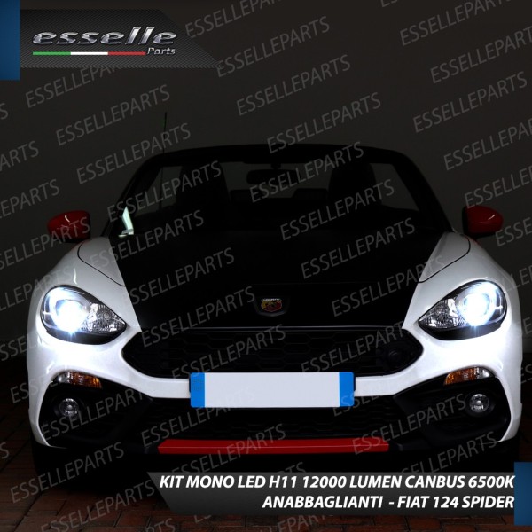 Conversione Fari Full LED 12000Lm + 10800Lm Fiat 124 Spider 6000K Bianco Canbus