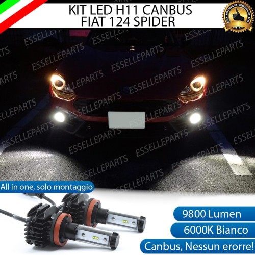 Kit Full LED Fendinebbia H11 9800 LUMEN Per Fiat 124 Spider 6000K