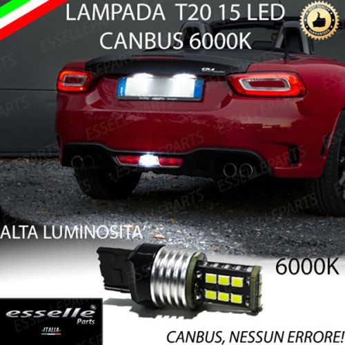 Lampada LED Retromarcia T20 Da 15 LED Canbus 6000K Fiat 124 Spider