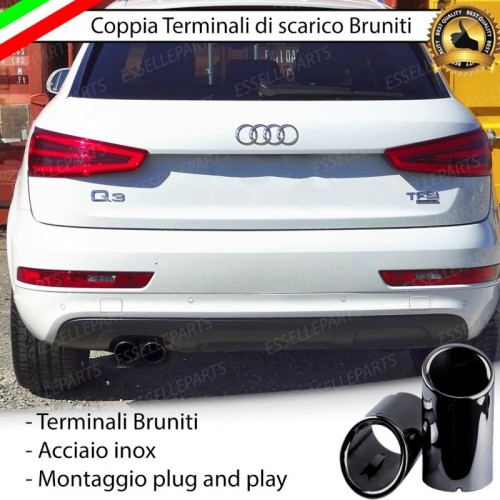 Terminali Di Scarico Nero Brunito Inox Per Q3 In Acciaio