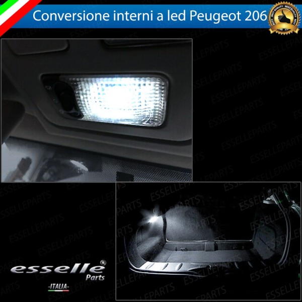 Kit LED Interni Completo 6000K Luce Bianca Canbus Per Peugeot 206 206 Cc