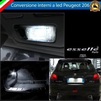 Kit LED Interni + Targa Peugeot 6000K Luce Bianca Canbus Per Peugeot 206 206 Cc
