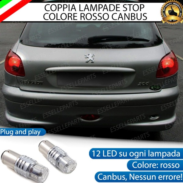 Coppia Lampade LED Bay15D Stop / Posizione Posteriori Per Peugeot 206 206 Cc