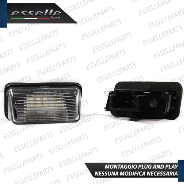 Coppia Placchette Targa LED Complete Da 18 LED Canbus 6000K Bianco Peugeot 206
