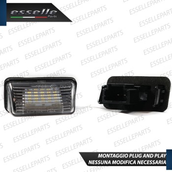 Coppia Placchette Targa LED Complete Da 18 LED Canbus 6000K Bianco Peugeot 206