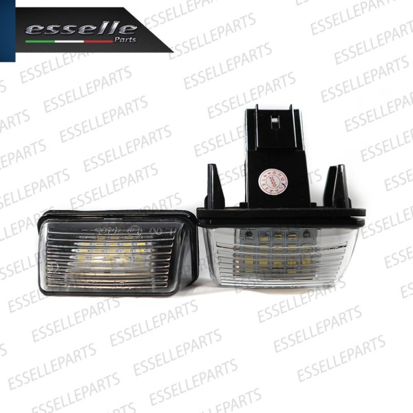 Coppia Placchette Targa LED Complete Da 18 LED Canbus 6000K Bianco Peugeot 206