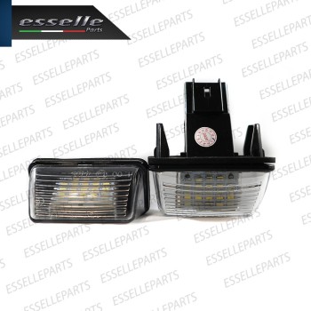 Coppia Placchette Targa LED Complete Da 18 LED Canbus 6000K Bianco Peugeot 206