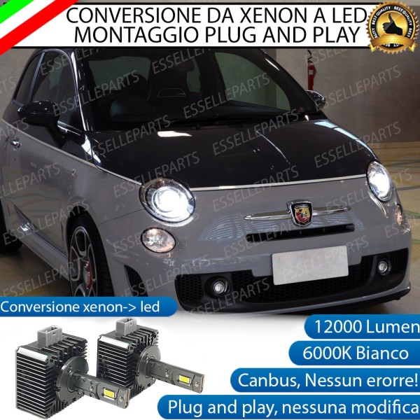 Coppia Lampade D1S LED Da Xenon A LED 12000 Lumen 6000K Abarth 500