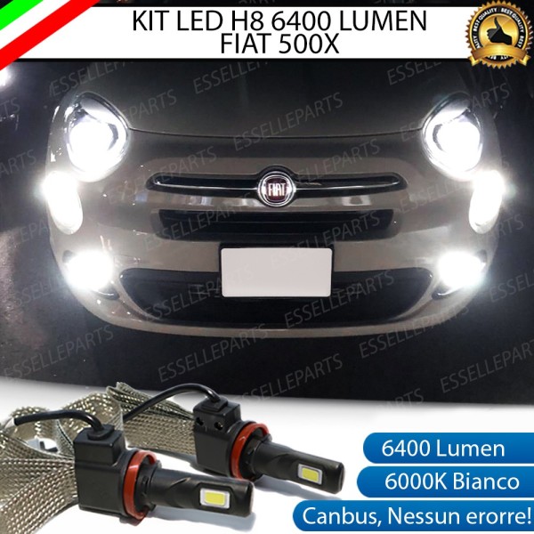 Kit Full LED H8 6400 Lumen 6000K bianco Fendinebbia Fiat 500X Dal 2017