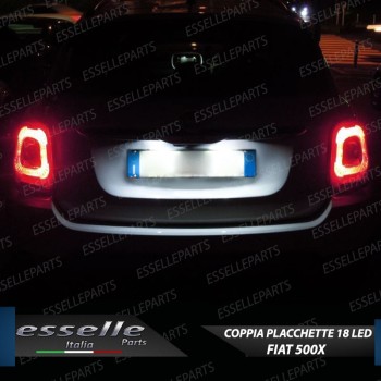 Coppia Placchette Targa LED Complete Da 18 LED Canbus 6000K Bianco Fiat 500X dal 2017