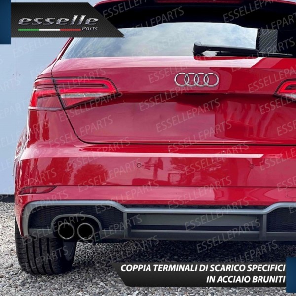 Terminali Di Scarico Nero Brunito Inox Per A3 (8V) In Acciaio