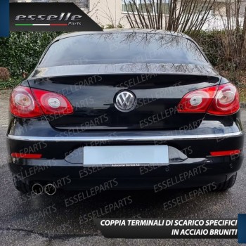 Terminali Di Scarico Nero Brunito Inox Per Passat Cc In Acciaio