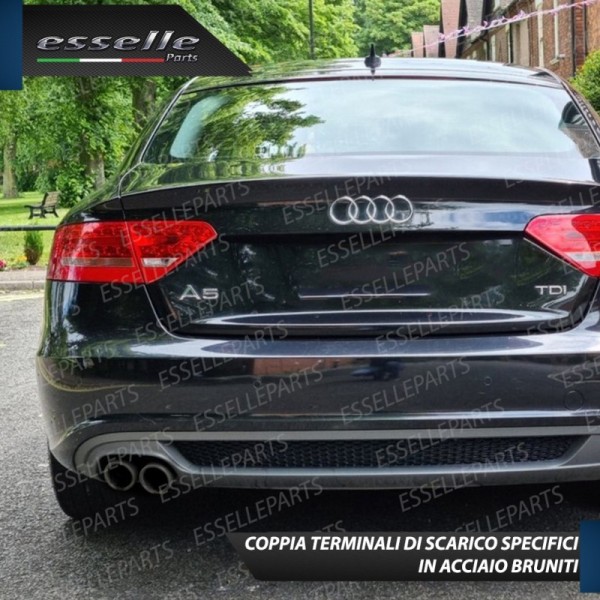 Terminali Di Scarico Nero Brunito Inox Per A5 8T 8T Sportback