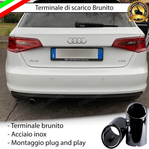 Terminale Di Scarico Nero Brunito Inox Per A3 (8V) In Acciaio