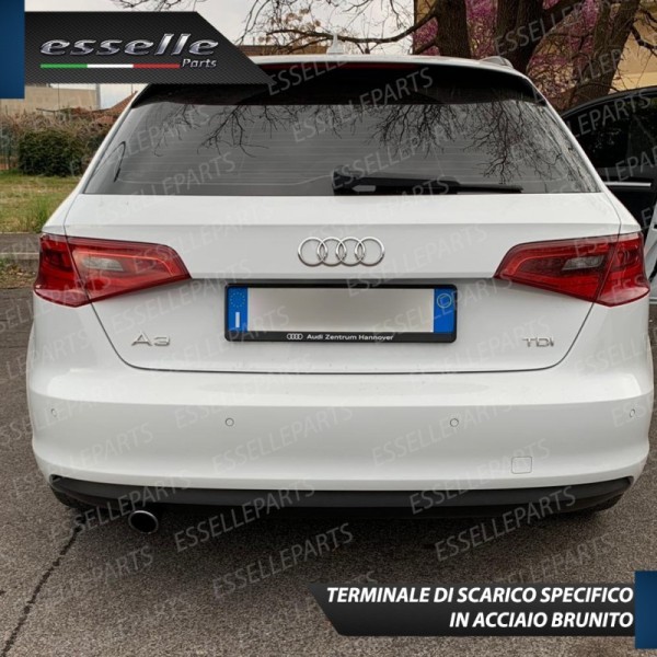 Terminale Di Scarico Nero Brunito Inox Per A3 (8V) In Acciaio