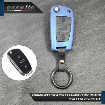 Cover Blu Satinato In Plastica Rigida Di Protezione Specifica Per Chiave Audi A3 8V Cover Blu Satinato In Plastica Rigida Di Protezione Specifica Per Chiave Audi A3 8V