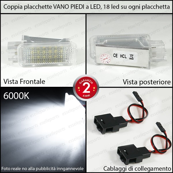 Coppia Placchette Complete Da 18 LED Vano Piedi Posteriore LED Audi A3 8V