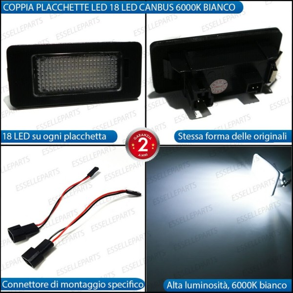 Coppia Placchette LED Per Versioni Con LED Targa Di Serie Audi A3 8V