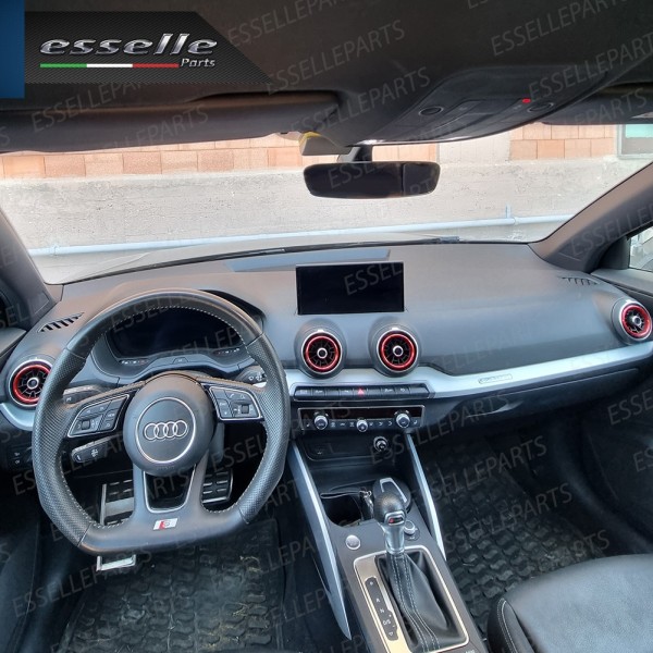 4 Inserti Rosso Satinato Bocchettoni Aria Condizionata Per Audi A3 8V