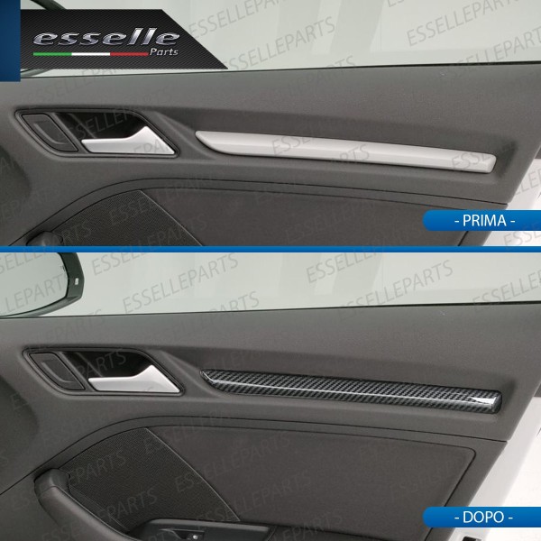 4 X Modanature Portiere Interne In Carbon Look Per Audi A3 8V