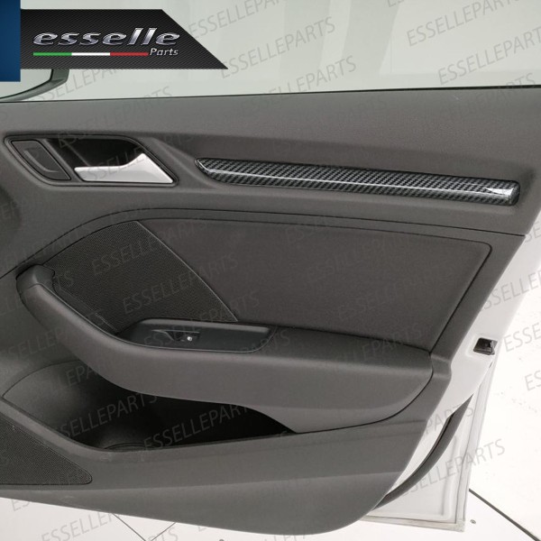 4 X Modanature Portiere Interne In Carbon Look Per Audi A3 8V