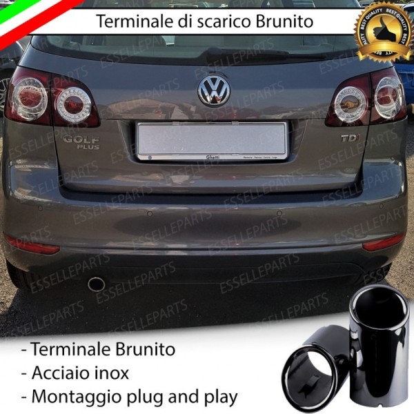 Terminale Di Scarico Nero Brunito Inox Per Golf Plus In Acciaio