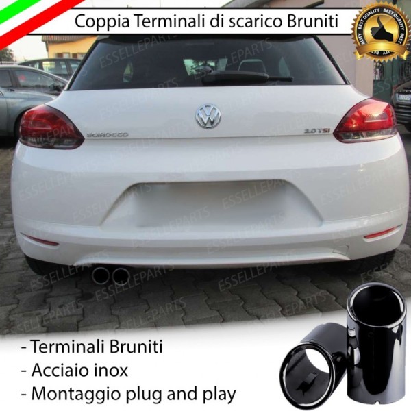 Terminali Di Scarico Nero Brunito Inox Per Scirocco In Acciaio