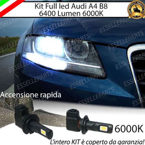 Kit Full LED H7 6400 Lumen 6000K bianco Anabbaglianti Audi A4 B8 Avant Pre-Restyling