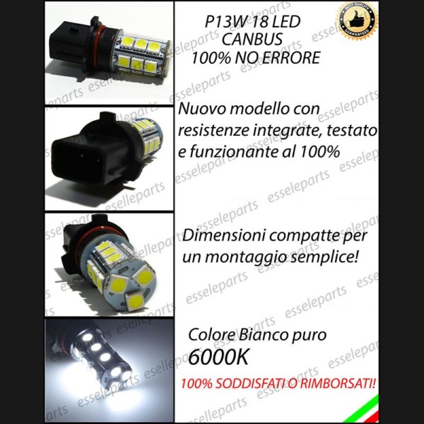 Set 4 Luci Di Posizione / Diurne 18 LED 6000K Canbus P13W Audi A4 B8 Pre-Restyling
