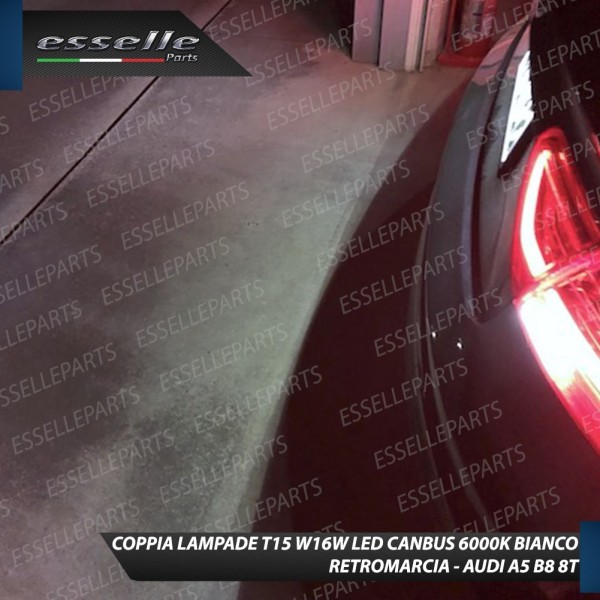 Coppia lampade Retromarcia LED T15 W16W da 13 Led Canbus 6000K Audi A5 8T Fino 2011