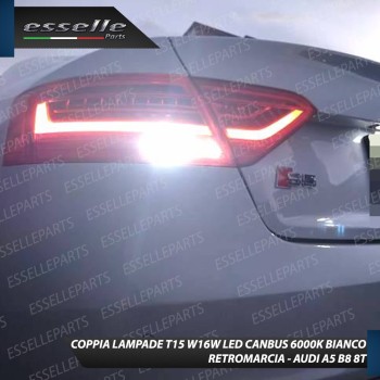 Coppia lampade Retromarcia LED T15 W16W da 13 Led Canbus 6000K Audi A5 8T Fino 2011