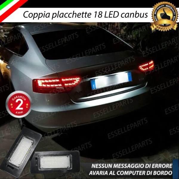 Coppia Placchette Targa LED Complete Da 18 LED Canbus 6000K Bianco A5 8T 8T Sportback