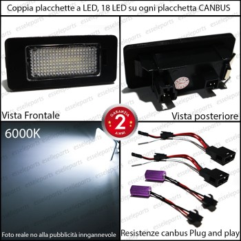 Coppia Placchette Targa LED Complete Da 18 LED Canbus 6000K Bianco A5 8T 8T Sportback