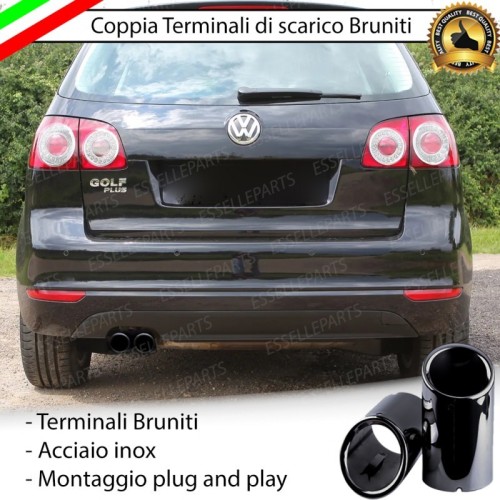 Terminali Di Scarico Nero Brunito Inox Per Golf Plus In Acciaio