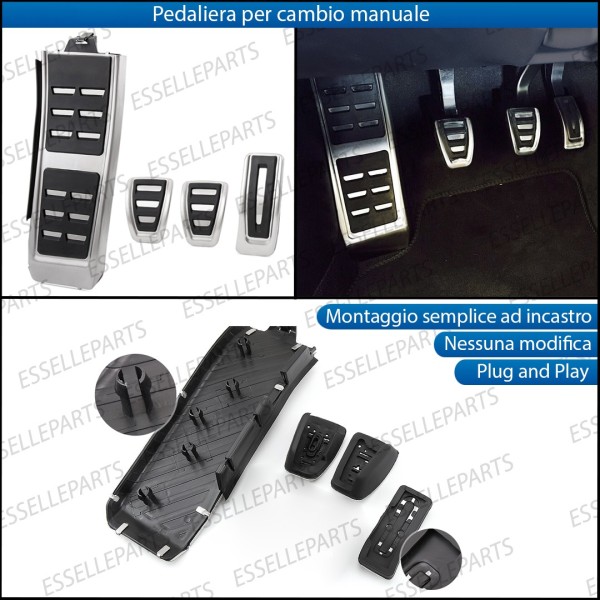 Set Pedaliera copri pedali copripedali Cambio Manuale Audi A6 C6 Dal 2009