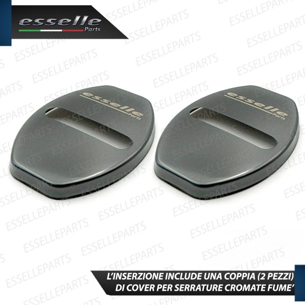 2 X Cover Serratura Porte Adesivo In Metallo Cromo Fume' Per Audi A6 C6 C6 Avant