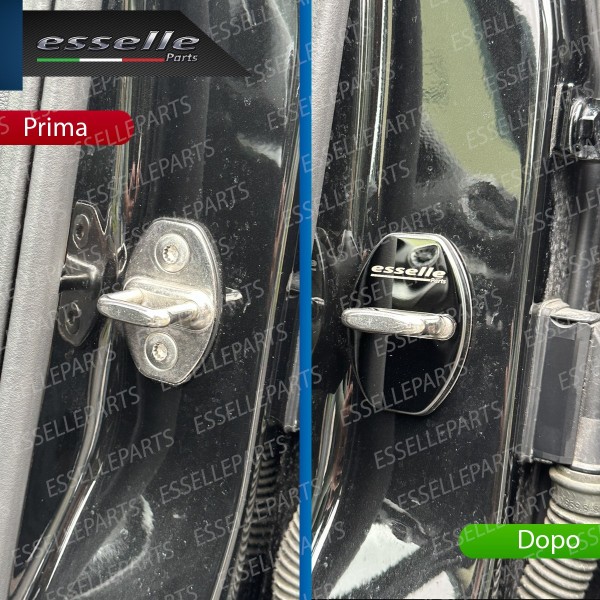 2 X Cover Serratura Porte Adesivo In Metallo Cromo Fume' Per Audi A6 C6 C6 Avant