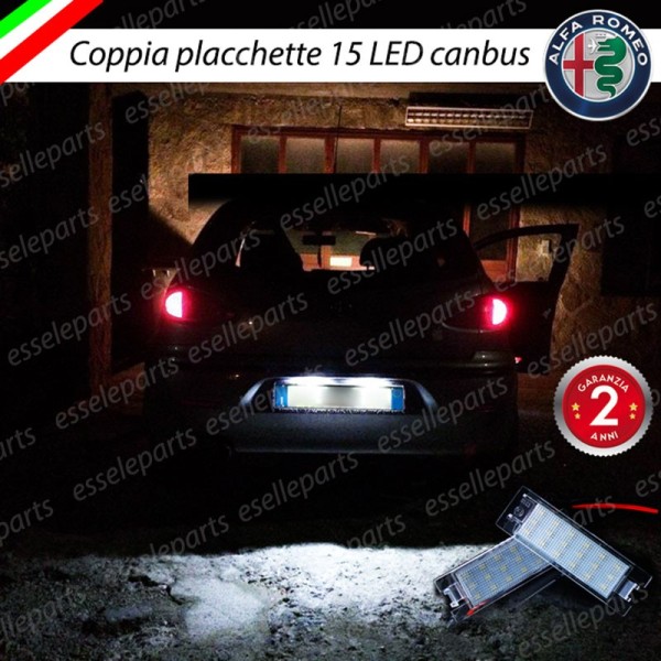 Coppia Placchette Targa LED Complete Da 18 LED Canbus 6000K Bianco Alfa Romeo 147