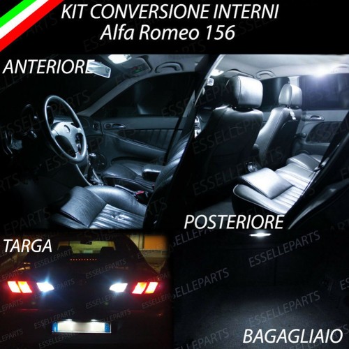 Kit LED Interni Completo + Targa 6000K Luce Bianca Canbus Alfa Romeo 156