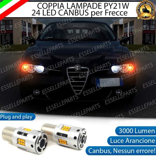 Coppia Frecce Anteriori Py21W 24 LED Canbus 3.0 Per Alfa Romeo 156
