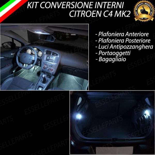 Kit LED interni Completo 6000K Luce Bianca Canbus Citroen C4 MK2