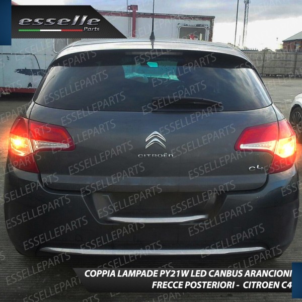 Coppia Frecce Posteriori Py21W 24 LED Canbus 3.0 Per Citroen C4 Ii