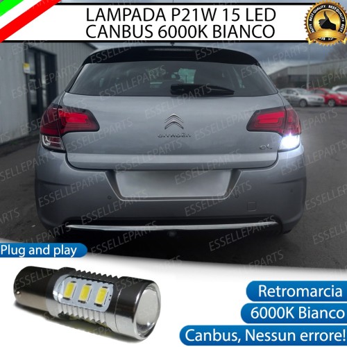 Lampada LED Retromarcia Da 15 LED Canbus 6000K con lente frontale Citroen C4 MK2