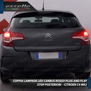 Modelli Prima Del 2014 Coppia Lampade LED Bay15D Stop / Posizione Posteriori Per Citroen C4 Ii