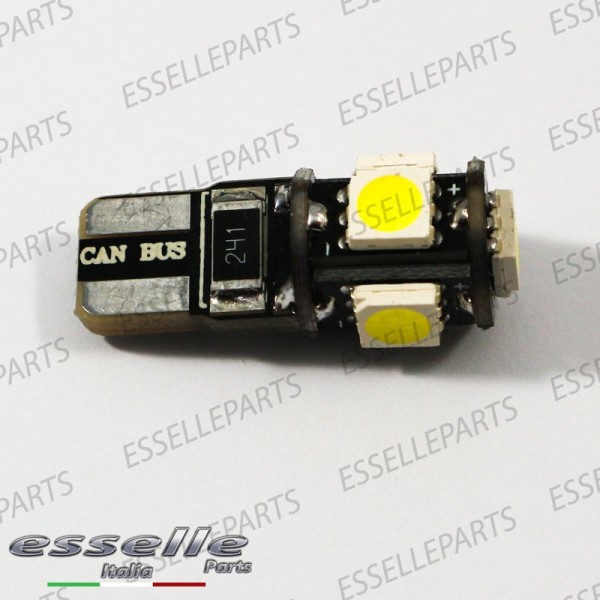Coppia Luci Targa T10 W5W 5 LED canbus 6000K Bianco per Citroen C5 MK1 Pre-Restyling