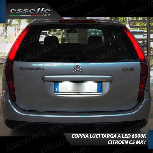 Coppia Luci Targa T10 W5W 9 LED canbus 6000K Bianco per Citroen C5 MK1 Pre-Restyling