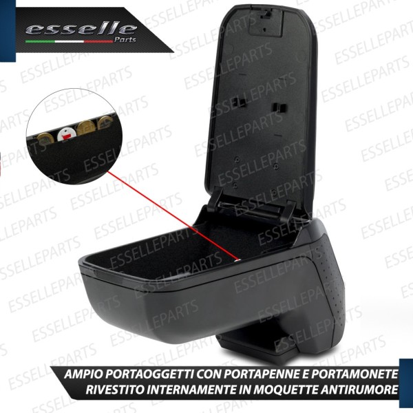 Bracciolo Portaoggetti In Eco Pelle Regolabile Specifico Per Volkswagen Caddy Iii