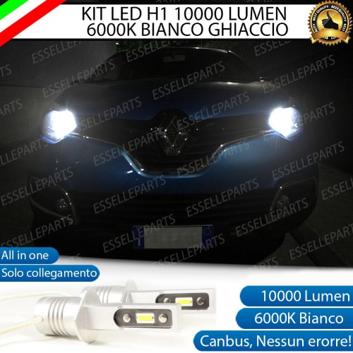 Kit Full LED Abbaglianti H1 10000 Lumen 6000K bianco Renault Captur Pre-Restyling